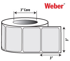 3" x 3" Thermalabel 400 Direct Thermal Labels