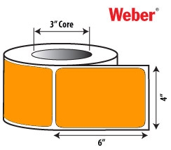 Orange - 4" x 6" Color Thermal-Transfer Labels