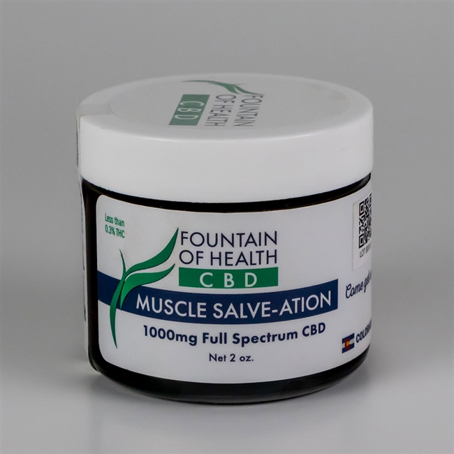 Fountain of Health - Full Spectrum Muscle Salve - 500MG/1000MG - 2oz