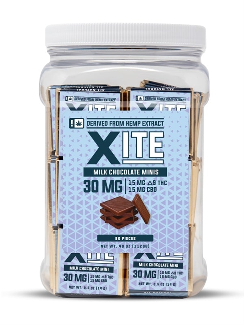 XITE Delta 9 THC/CBD - Milk Chocolate Minis - 30MG