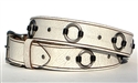 Ring Belt 1.5" - Crackle White Leather