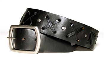 X  Weave Belt BLACK Leather