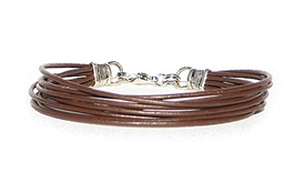 8 Strand Brown Leather Cord Bracelet