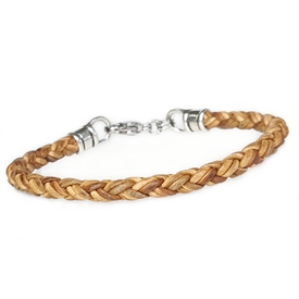 Skinny NATURAL TAN Braided Leather Bracelet