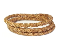 Skinny TAN TRIPLE Wrap Braided Leather Bracelet Natural Tan