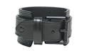 1 3/4" BLACK Leather Wristband with BLACK Buckle