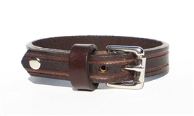 1/2" BROWN Leather Bracelet