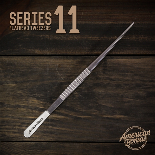 CUSTOM American Bonsai Stainless Steel Flathead Tweezers: Series 11(Needle Removal)