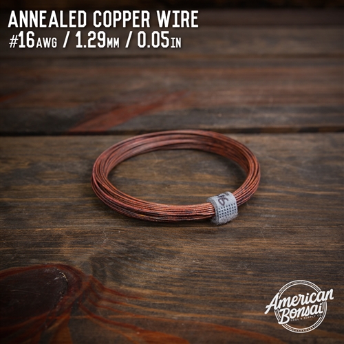 American Bonsai #16 AWG (1.29mm) Annealed Copper Bonsai Training Wire - 50 ft