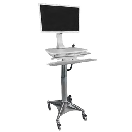 Monitor Cart with Mouse and Keyboard Tray