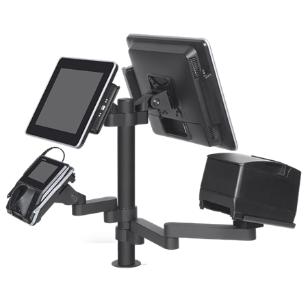 POS Mounts - Fully Configurable with Bolt-Down Base and 4 Pole Sizes