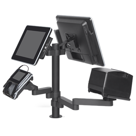 POS Mounts - Fully Configurable with Bolt-Through Base and 4 Pole Sizes