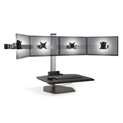 Four Monitor Sit Stand Workstation