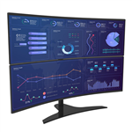 Dual Vertical Curved Screen Mount for 24 to 49 Inch Monitors