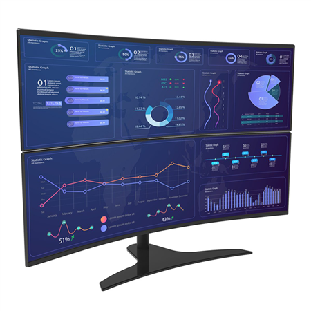 Dual Vertical Curved Screen Mount for 24 to 49 Inch Monitors