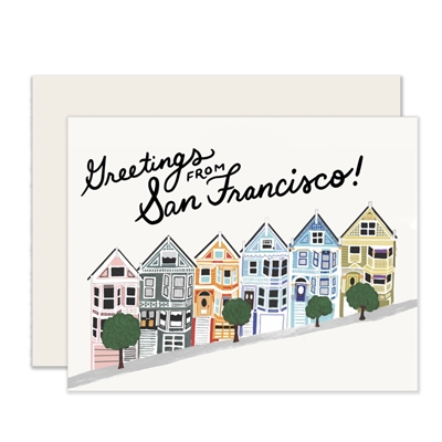 Greetings from San Francisco Painted Ladies greeting card