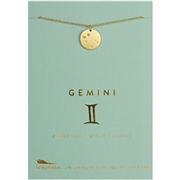 Lucky Feather Gemini Zodiac Necklace