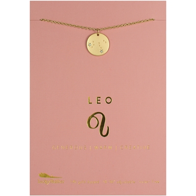 Lucky Feather Leo Zodiac Necklace