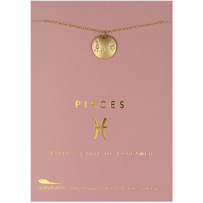 Lucky Feather Pisces Zodiac Necklace