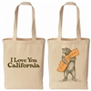 I Love You California Bear Canvas Tote Bag