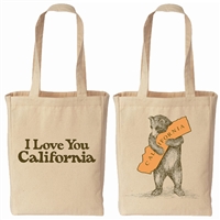 I Love You California Bear Canvas Tote Bag