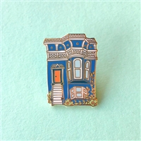 San Francisco Blue Victorian House Enamel Pin by Brenna Daugherty