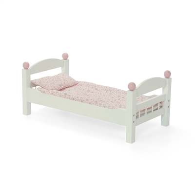 18-inch Doll Furniture - White Single Bunk Bed with Bedding - fits American Girl ® Dolls