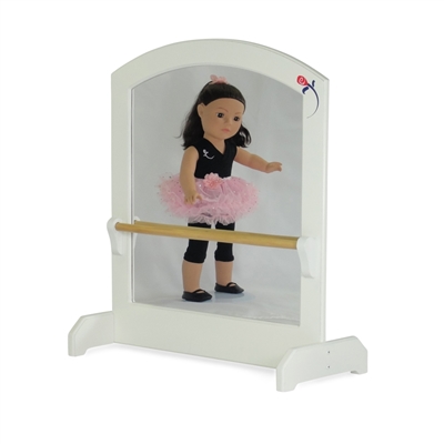 18-inch Doll Furniture - Ballerina Mirror with Ballet Barre - fits American Girl ® Dolls