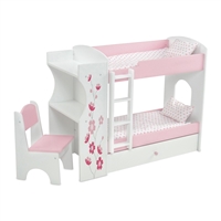 18-Inch Doll Furniture - Bunk Bed with Built-in Desk and Storage - fits American Girl ® Dolls