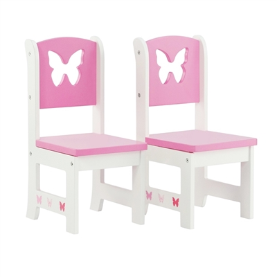 18-inch Doll Furniture - Butterfly Collection 2 Chair Dining Set - fits American Girl ® Dolls