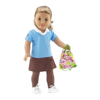 Emily Rose 18 Inch Doll Clothes | Brownie Girl Scout 3 Piece Accessory Pack, Including Tights, Activity Shirt and Girl Power Backpack! | Fits Most 18" Dolls | Gift Boxed!