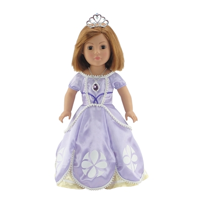 18 Inch Doll Clothes - Princess Sofia-Inspired Ball Gown and Accessories - fits American Girl ® Dolls