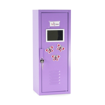 18-inch Doll Furniture - Purple School Locker with Accessories - fits American Girl ® Dolls