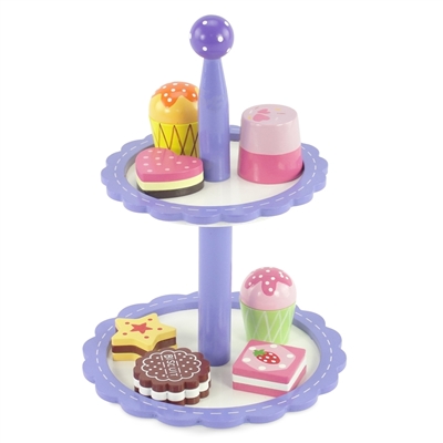 18-inch Doll Accessories - Painted Wood Bakery Cake Set with Tower - fits American Girl ® Dolls