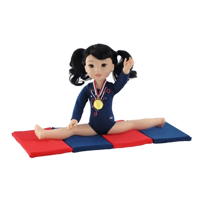 14-inch Doll Clothes - Gymnastics Leotard plus Tumbling Mat and Medal - fits Wellie Wishers ® Dolls