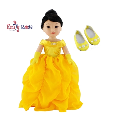 14 Inch Doll Clothes - Princess Belle-Inspired Ball Gown and Gloves - fits Wellie Wisher ® Dolls