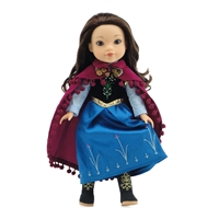 14-inch Doll Clothes - Princess Anna Inspired Dress with Boots - fits Wellie Wishers ® Dolls