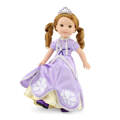14 Inch Doll Clothes - Princess Sofia-Inspired Ball Gown and Accessories - fits Wellie Wishers ® Dolls