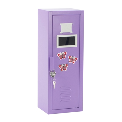 14-inch Doll Furniture - Purple School Locker with Accessories - fits Wellie Wisher Dolls