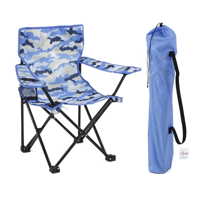Kids Toddler Folding Outdoor Lawn Beach Camping Camp Chair with Child Safety Lock, Cup Holder and Carry Case | Safety Tested!