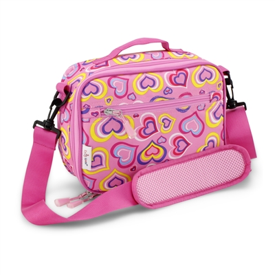 Emily Rose Kids Durable Insulated Lunch Box Bag for boys and girls | Reusable Children's Lunch Box Includes Removable Carry Strap | Perfect for Daycare and Elementary School & Travel (Playful Hearts)