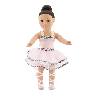 18-inch Doll Clothes - Ballerina Outfit with Pale Pink Leotard plus Tutu - fits American Girl ® Dolls