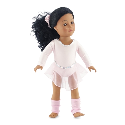 18-inch Doll Clothes - Pink Leotard with Skirt and Leg Warmers - fits American Girl ® Dolls