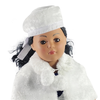 18-inch Doll Clothes - Fur Shoulder Cape with Hat - fits American Girl ® Dolls