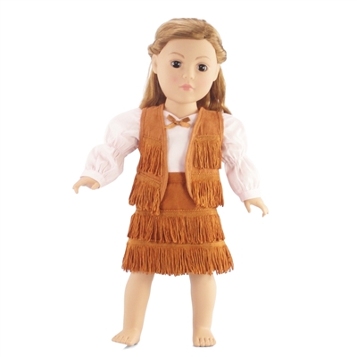 18-inch Doll Clothes - Cowgirl Vest, Skirt, and Shirt with Bow Tie - fits American Girl ® Dolls
