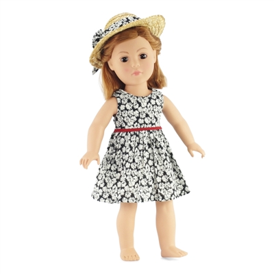 18-inch Doll Clothes - Tank Dress with Straw Hat - fits American Girl ® Dolls