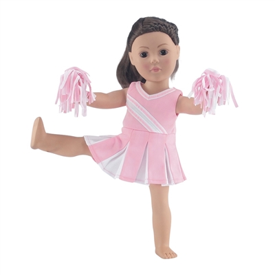 18-inch Doll Clothes - Cheerleader Outfit with Pom Poms - fits American Girl ® Dolls