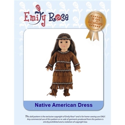 18-Inch Doll Clothes Pattern - Native American Outfit - Downloaded to your computer