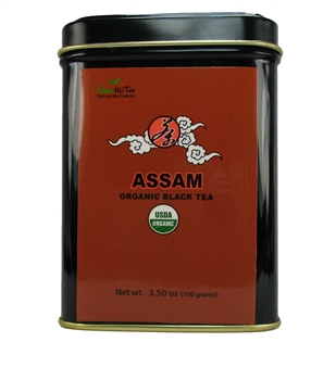 organic assam tea tins