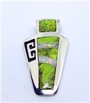 Gaspeite Inlay Pendant 178